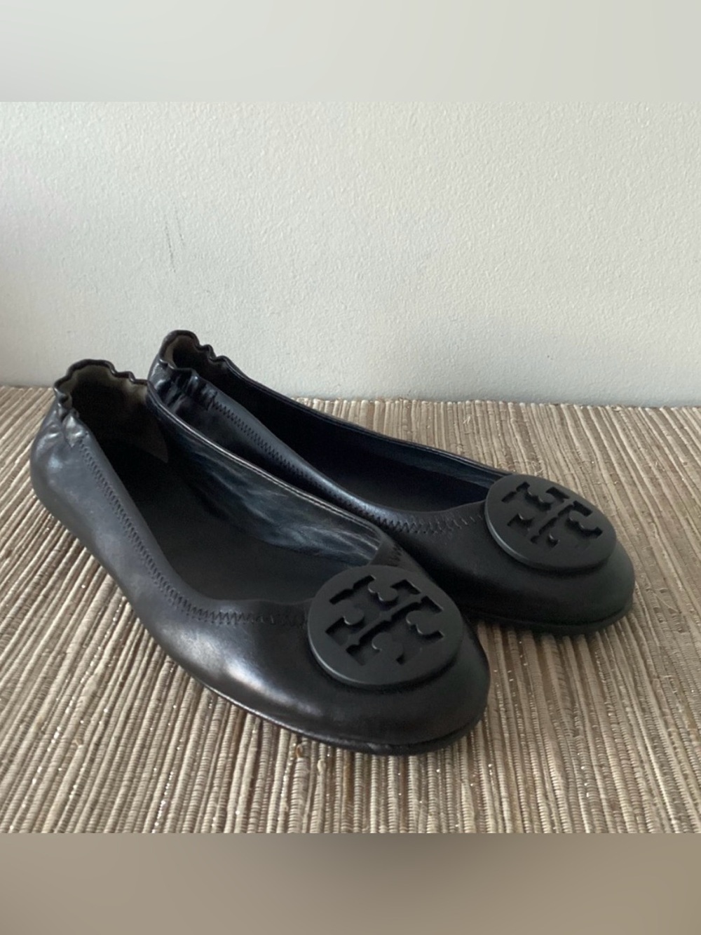 Tory Burch Minnie Travel Ballet Flats • Black • Size 9.5 • EUC